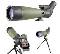 Gosky Flagship DiamondEdge 20-60x80 Spotting Scope with Tripod, Carrying Bag and Quick Phone Holder - BAK4 High Definition Waterproof Spotter Scope for Bird Watching Wildlife observing,Green