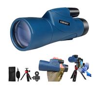 Gosky Piper 12x55 HD Monocular Telescope for Adult With BAK4 Prism & FMC Lens, Lightweight With Smartphone Adapter for Bird Watching Hunting (Blue)