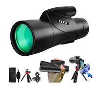 Gosky Piper Monocular Telescope, 12x55 HD Monocular for Adult with BAK4 Prism & FMC Lens, Lightweight Monocular with Smartphone Adapter Suitable for Bird Watching Hunting (Black)