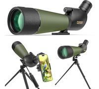 Gosky Updated 20-60x80 Spotting Scope with Tripod and Carrying Bag and Smartphone Adapter - BAK4 Angled Telescope - Waterproof Scope for Target Shooting Hunting Bird Watching Wildlife Scenery