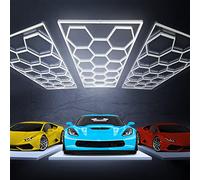 GOSLARLIT Hexagon LED Garage Light,25 Pack Updated Dimmable Hexagon Ceiling Light, 552W Car Detailing LED Shop Light for Warehouse Workshop Basement Car Care Car Wash Room Gym