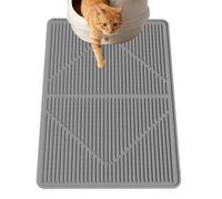 Gosmol Waterproof Cat Litter Mat XL, 28" x 20" Litter Trapping Mat, Kitty Litter Box Mats Extra Large Easy Clean, Litter Trapping Catcher Mat, Cat Supplies & Accessories for Indoor Cats -Grey