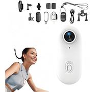 Gosnap - Go Snap Camera, Go Snap Body Cam, Gosnap - Thumb Camera, HD 1080P/4K Pocket Action Cam, Wearable Necklace with 360° RotationSpring Clip, Mount Anywhere, Hands-Free(White,1080P)