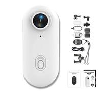 GoSnap Thumb Action Camera, Gosnap - Thumb Camera, Go Snap Body Cam, Small Cameras with Audio, with 360° Rotation Spring Clip, HD 1080, for Cycling, Travel, Pets (#White 4K)