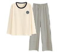 GOSO Girls Cotton Pyjamas Set Warm Loungewear Set Round Neck Long Sleeves Long Pants Nightwear, Cute Stylish Sleepwear Set for Big Girls