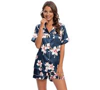 GOSO Ladies Pyjamas Set- Women Pyjamas Button Down Pjs for Women Sets Floral Long Sleeve Sleepwear Lady Nightwear Soft Lounge Sets for Ladies Pjs