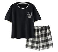 GOSO Pyjamas for Girls Short Sleeve Shorts Casual Sleepwear Tops & Pants Pyjamas Set for Teenage Girls for Summer