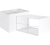 GOSO White Rectangle Lamp Shades Set of 2 Large Texture Lampshade for Floor Lamps Table Lamps-16×8×10 IN (Spider) Modern Square Lamp Shades Rectangular Natural Linen Assembly Required