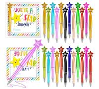 Gosodeny 24 Sets Back to School Student Gift Bulk Include Star Pens with Inspirational Cards You're a Star Ballpoint Pen First Day of School Present from Teacher Gift for Friends Party Favors