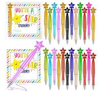 Gosodeny 24 Sets Back to School Student Gift Bulk Include Star Pens with Inspirational Cards You're a Star Ballpoint Pen First Day of School Present from Teacher Gift for Friends Party Favors