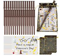 Gosodeny 30 Set Valentine's Day Wizard Party Favors Wand Pencils & Wizard Glasses Gift Set, Classroom Exchange Cards, School Rewards, Wizard Goodie Bag Fillers, Exchange Gifts Party Favors Supplies