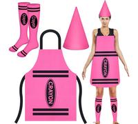 Gosodeny Crayon Apron Hat and Socks, Pink, Style 4