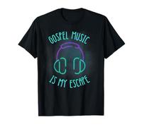 Gospel Music is My Escape Gospel Music Bright Headphones T-Shirt