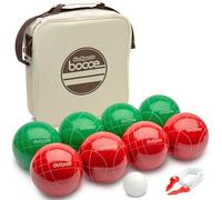 GoSports 100mm Regulation Bocce Set with 8 Balls, Pallino, Case and Measuring Rope - Premium Official Size Set