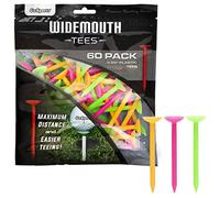 GoSports 3.25” Widemouth Tees Plastic Golf Tees, 60 Tee Player’s Pack - Max Distance and Easier Teeing