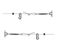 GoSports 30 ft Span Adjustable Wire Hanging Kit - Stainless Steel Cable System for Indoor & Outdoor Use - Hang Sports Nets, String Lights and More