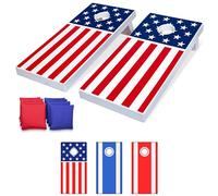 GoSports 4 ft x 2 ft All Weather Outdoor Cornhole Game Set, heavy-duty Plastic Weatherproof Boards Includes 8 Bean Bags and Game Rules