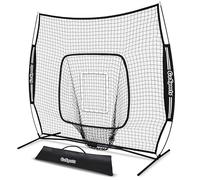 GoSports 6ft x 6ft Softball Baseball Net for Hitting and Throwing Training with Bow Type Frame, Carry Bag and Attack Zone