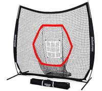 GoSports 7 ft x 7 ft PRO Baseball & Softball Practice Hitting & Pitching Net with Bow Type Frame, Carry Case and Strike Zone, Ultimate Training Net