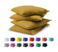 GoSports Official Regulation Cornhole Bean Bags Set (4 All Weather Bags) - 16 Colors Available - Gold