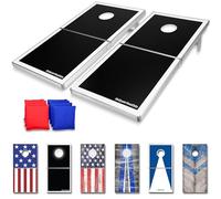 GoSports Cornhole PRO Regulation Size Bean Bag Toss Game Set (Black)