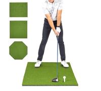 GoSports Golf Hitting Mat, ELITE 5 x 3 ft, 5 mm Artificial Turf Training Mat for Indoor/Outdoor Swing Practice, Includes 3 Rubber Tees