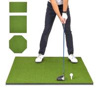 GoSports Golf Hitting Mat - ELITE 5 x 4 ft - 15 mm Artificial Turf Training Mat for Indoor/Outdoor Swing Practice, Includes 3 Rubber Tees