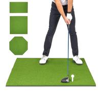 GoSports Golf Hitting Mat - PRO 5 x 4 ft - 5 mm Artificial Turf Training Mat for Indoor/Outdoor Swing Practice, Includes 3 Rubber Tees