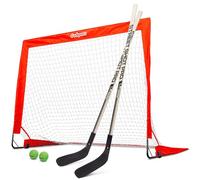GoSports Street Hockey, Choose Between Street Hockey Goal Set with Sticks, or Street Hockey Sticks (2 Pack)