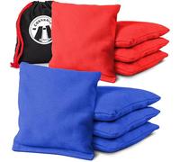 GoSports Official Regulation Cornhole Bean Bags Set (8 All Weather Bags) - Red and Blue