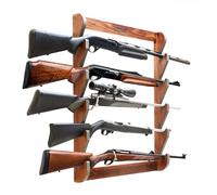 GoSports Outdoors Wall Mounted Firearm Display Rack - Holds 5 Rifles or Shotguns - Choose Your Style