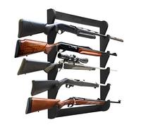 GoSports Outdoors Wall Mounted Firearm Display Rack - Holds 5 Rifles or Shotguns - Choose Your Style, Black
