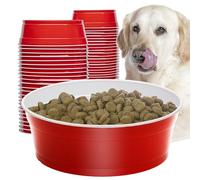 GoSports Party Dog Disposable Red Cup Style Pet Food Bowls for Cats and Dogs - Large and Small Sizes, 60 oz