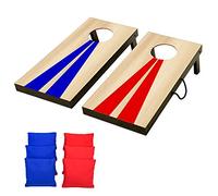 GoSports Portable Size Cornhole Game Set with 6 Bean Bags - Great for Indoor & Outdoor Play (Choose Between Classic or Wood Designs)