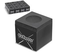 GoSports Premium Pool Cue Chalk Cube 12 Pack - Black Billiards Pool Stick Chalk