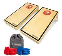GoSports Tournament Edition Regulation Cornhole Game Set, 4 ft x 2 ft Wood Boards with 8 Dual Side (Slide and Stop) Bean Bags