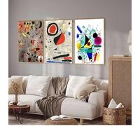 GOSRD Abstract Famous Joan Miro Surrealism Artwork Posters Canvas Painting Retro Wall Art For Modern Living Room Home Decoration(60x85cm-3Pcs)