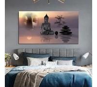 GOSRD Abstract Religious Buddha Statue Canvas Painting Posters And Prints Sofa Wall Art Pictures Modern Home Decoration Room(60X120cm /internal frame)