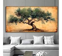 GOSRD Ancient Olive Tree Canvas Painting Print Symbol Of Peace And Wisdom Wall Art Botanical Nature Poster Room Home Decor(50X100cm)
