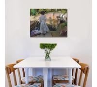 GOSRD Beach Art Canvas Prints Oil Painting Watching the Fish Joaquin Sorolla Impression Landscape Artwork Room Hallway Decor 70x100cm Frameless