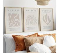GOSRD Beige Neutral Matisse Poster Gallery Wall Art Print Vintage Museum Exhibition Canvas Painting Home Interior Decoration(40x60cm-3Pcs)