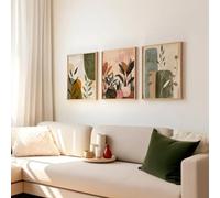 GOSRD Bohemian Plant,Nature-Inspired Prints In Earthy Tones Modern Bedroom Peaceful For A Space Office Home interior Decoration(30x45cm-3Pcs)