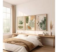 GOSRD Botanical Art Plant Wall Decor,floral Boho Earthy Tones Prints Minimalist Poster for Living Room Bedroom Home Decoration(50x75cm-3Pcs)