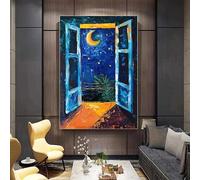 GOSRD Canvas Painting Henri Matisse Style Open Window Landscape Poster Fauvism Prints Wall Art Pictures Home Room Decoration(50x70cm)