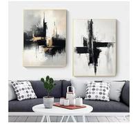 GOSRD Canvas Painting Minimalist Abstract Expressions Elegant Blue Contemporary Artwork Poster Printed Wall Pictures Home Decor(60x85cm-2Pcs)