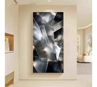 GOSRD Canvas Painting Minimalist Wall Picture Abstract Geometric Metal Pattern Home Decor(30x60cm)
