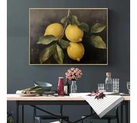 GOSRD Canvas Painting Oranges Pomegranate Lemon Fig Poster Moody Fruit Print Vintage Life Kitchen Wall Art Farmhouse Home Decor(35x50cm)