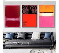 GOSRD Canvas Painting Scandinavian Modern Wall Art Mark Rothko Abstract Poster Art Coffee House Bar For Living Room Bedroom(60x90cm-3Pcs)