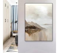 GOSRD Canvas Prints Beige Abstract Painting Poster Brown Minimalist Art Landscape Prints Brown Mountain Art Home Decoration(70x110cm/Frameless)