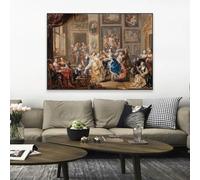 GOSRD Canvas Prints Classical Oil Painting Concert in the Palace Prints Johann Georg Platzer Wall Art Poster Vintage Home Decor(30x50CM/Frameless)